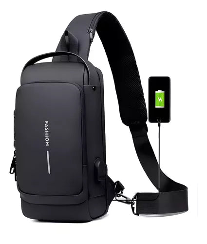 Bolso de Pecho Manos Libres Anti Robo con Clave y Puerto USB | Diseño Moderno