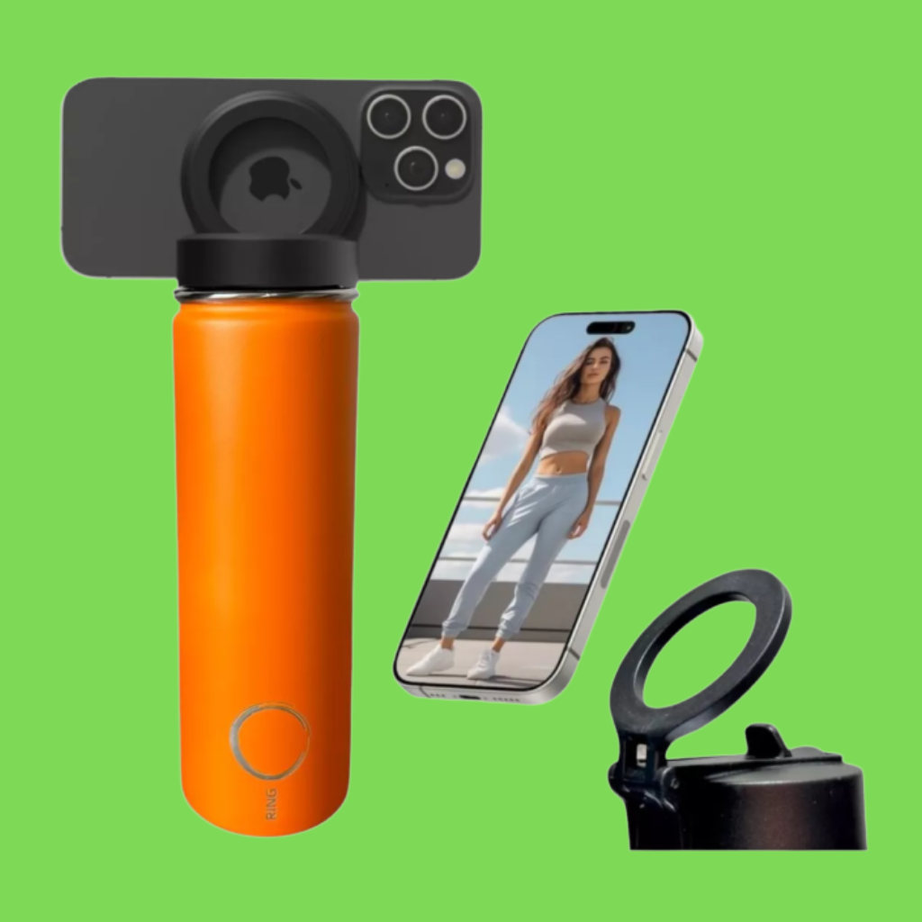 Termo de Acero Inoxidable con Tapa Magnética para Celular (MAGSAFE)