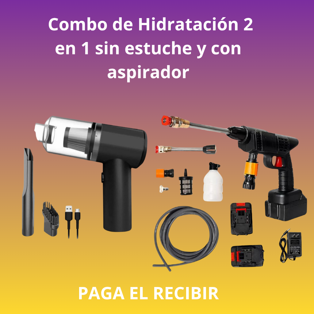 Hidrolavadora Inalámbrica Portátil Recargable 48V 2 Baterías+ASPIRAD