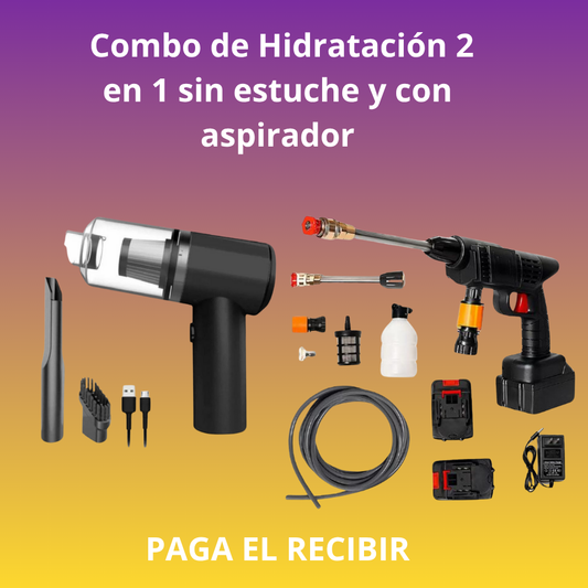Hidrolavadora Inalámbrica Portátil Recargable 48V 2 Baterías+ASPIRAD
