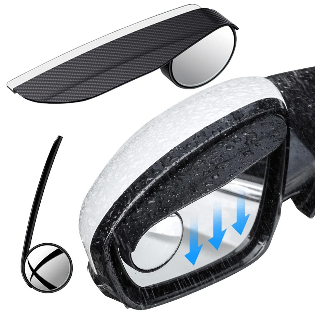 Protector Anti-Lluvia para Retrovisores (x2) | Diseño Fibra de Carbono y Gran Ángulo HD para Conducción Segura