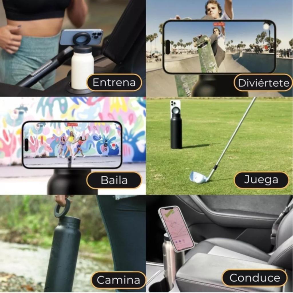 Termo de Acero Inoxidable con Tapa Magnética para Celular (MAGSAFE)