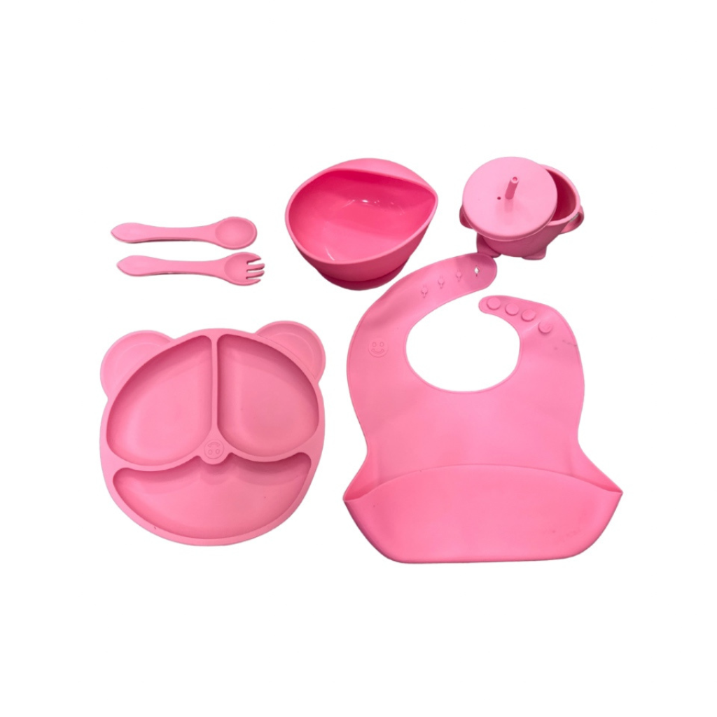 Set Completo de Alimentación para Bebé (5/6 Piezas) de Silicona Antideslizante y Libre de BPA