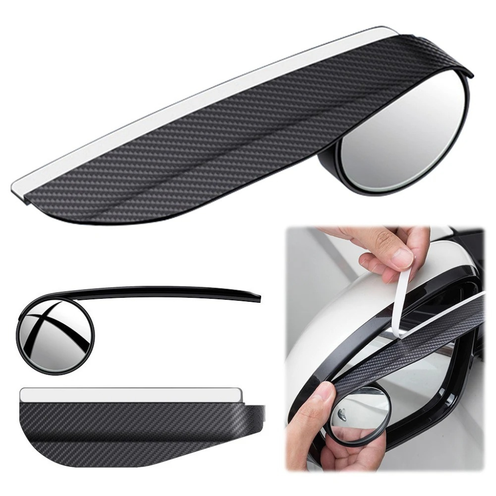 Protector Anti-Lluvia para Retrovisores (x2) | Diseño Fibra de Carbono y Gran Ángulo HD para Conducción Segura